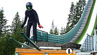 В Челябинской области на уникальном лыжном трамплине тренируются зимой и летом
