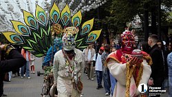 В центре Челябинска прошел фантастический караван с верблюдами и пегасом