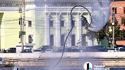 Жители Челябинска заметили тренировку флайбордистов на реке Миасс