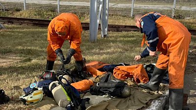 В Челябинской области сотрудники ПСС провели тренировку на предприятии