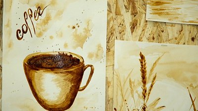 В Миассе художница рисует с помощью кофе