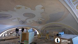 В Челябинске возобновились работы по росписи сводов нижнего храма кафедрального собора Рождества Христова