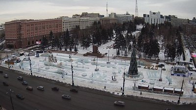 Строительство ледового городка в Челябинске