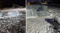 Вандалы разрушили ледовый городок в Копейске