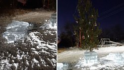 Вандалы разрушили ледовый городок в Копейске