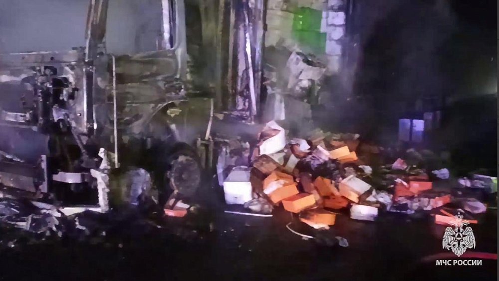 На трассе в Челябинской области сгорела фура