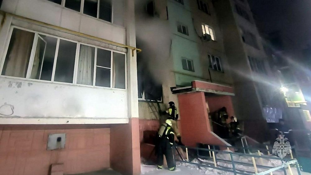 Под Челябинском пожарные спасли из горящей квартиры женщину и кошку