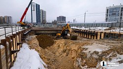 В Челябинске продолжается работа по созданию стартового котлована метротрама