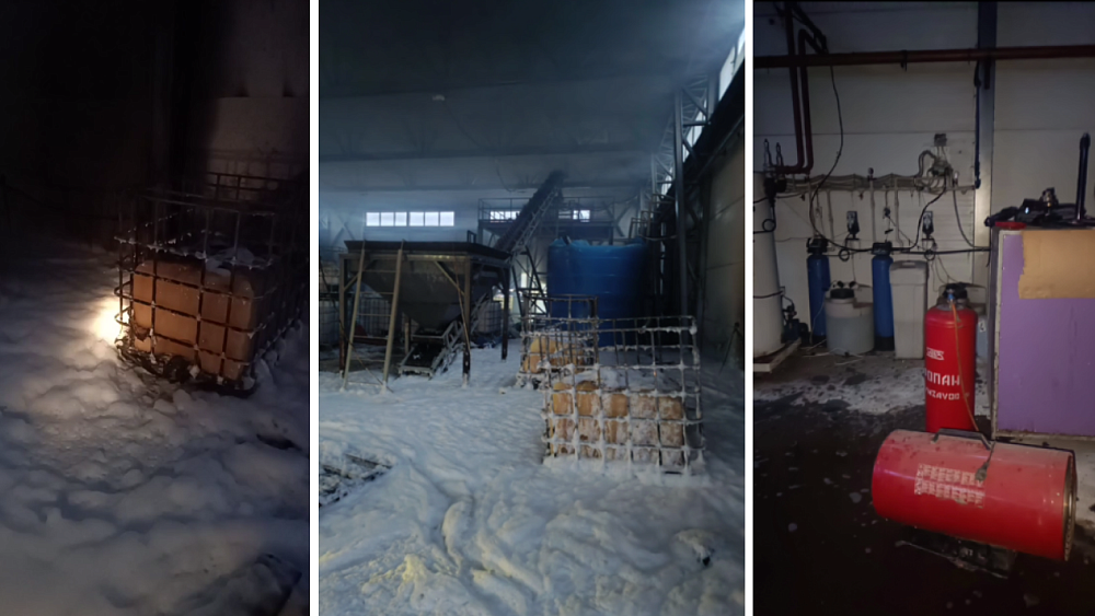 Под Челябинском загорелся цех с химреагентами