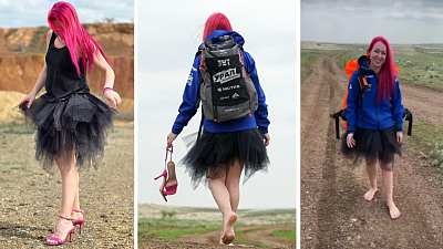 Жительница Челябинской области решила пройти на каблуках 2,3 тыс. км по горам