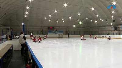 Сборной области по следж-хоккею передали комплект новых клюшек