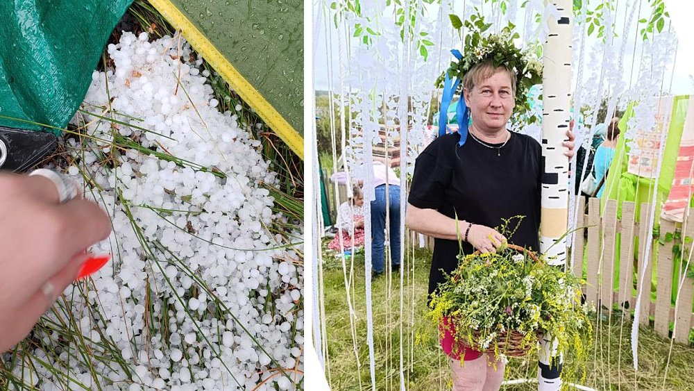 Гостям Бажовского фестиваля вечером 21 июня добавил впечатлений град