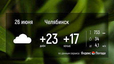 В Челябинской области 26 июня пройдут дожди