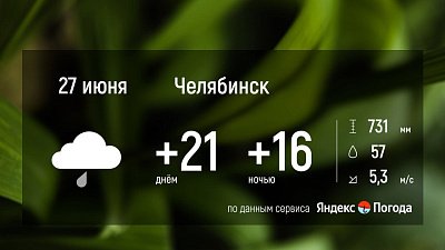 В Челябинской области 27 июня прогнозируют дожди и грозы