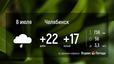 В Челябинской области 8 июля возможен град