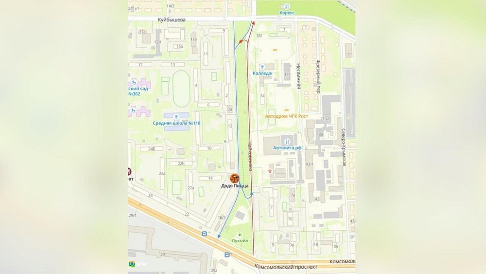 В Челябинске на улице Чайковского ввели одностороннее движение