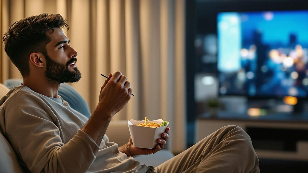 Просмотр телевизора во время еды угнетает пищеварение