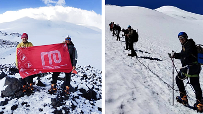 Жители Златоуста подняли флаг ГТО на Эльбрусе