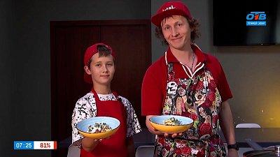 Оладьи из кабачков с креветками и сметанным соусом в рубрике «Завтрак с шеф-поваром»