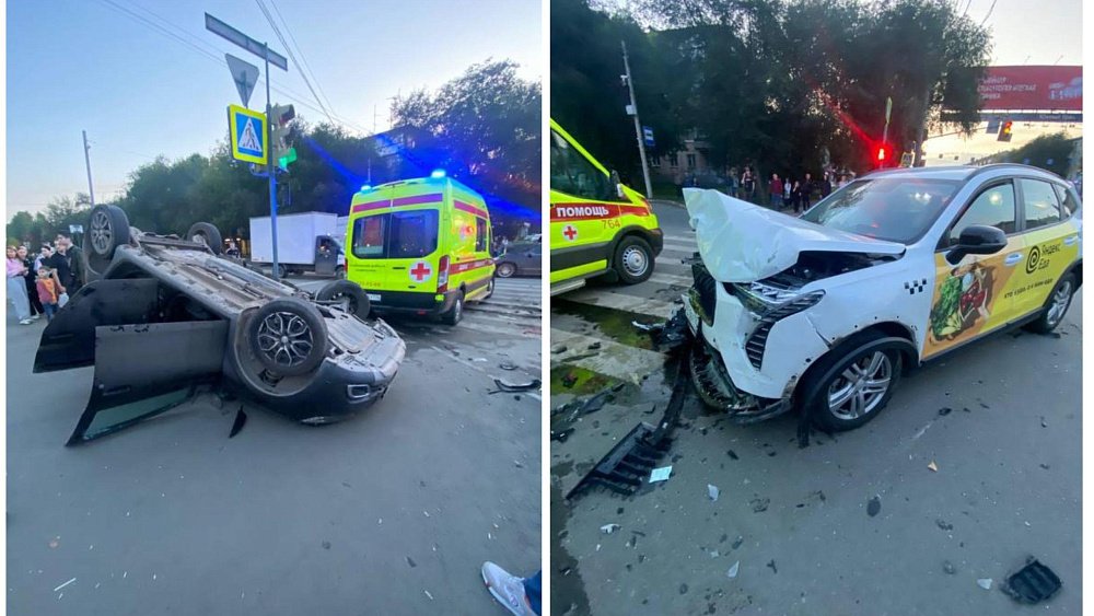 Двое пострадали в аварии с такси в Челябинске