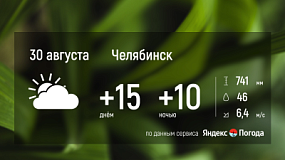 30 августа в Челябинской области ожидается облачная погода с дождем