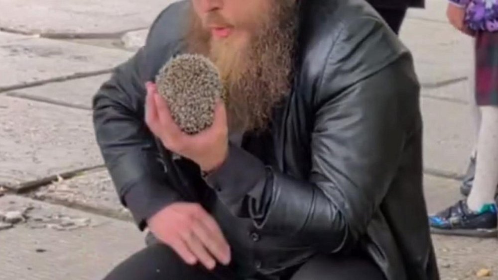 На школьной линейке задержали мужчину, который жонглировал ежом и снимал штаны