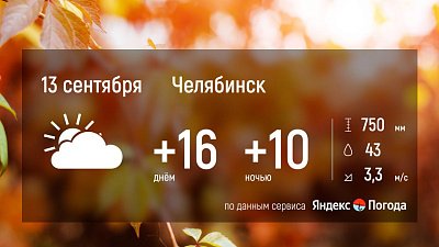 Прогноз погоды в Челябинской области на 13 сентября 2025 года