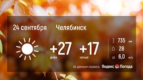 24 сентября в Челябинской области будет аномально жаркая погода 