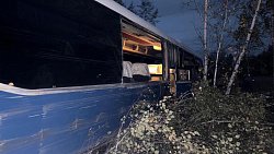 Рейсовый автобус Бреды — Челябинск съехал в кювет и врезался в дерево