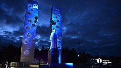 В Челябинске показали мультимедиашоу на памятнике Игорю Курчатову