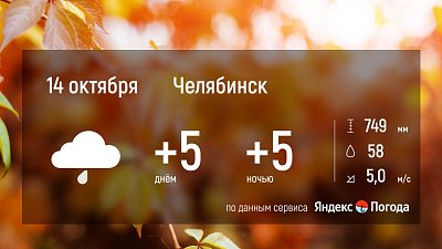 Прогноз погоды в Челябинской области на 14 октября