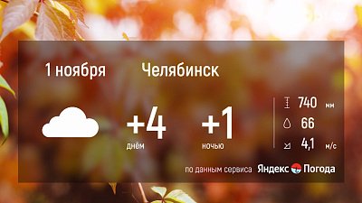 В Челябинской области 1 ноября ожидается переменчивая погода