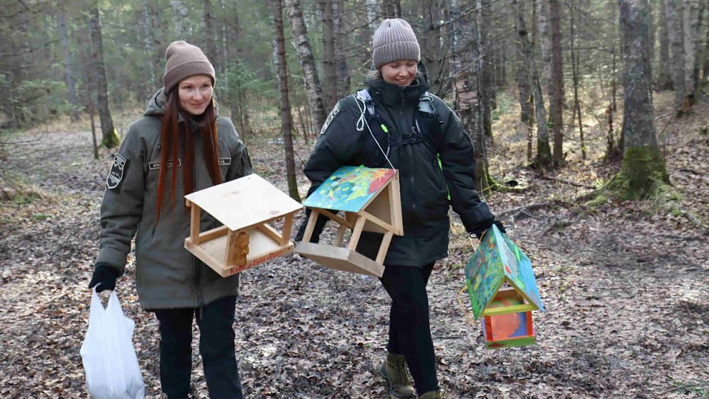 В нацпарках Челябинской области волонтеры развесили кормушки для птиц