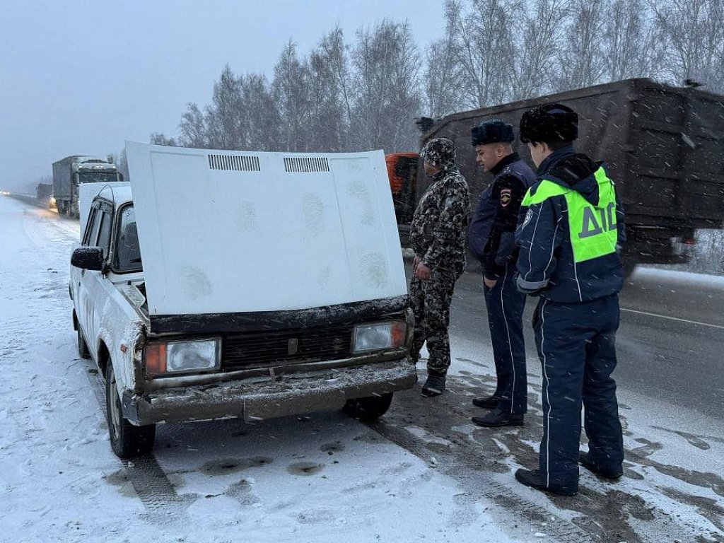 Под Южноуральском сотрудники ГАИ спасли водителя, вставшего на трассе без бензина