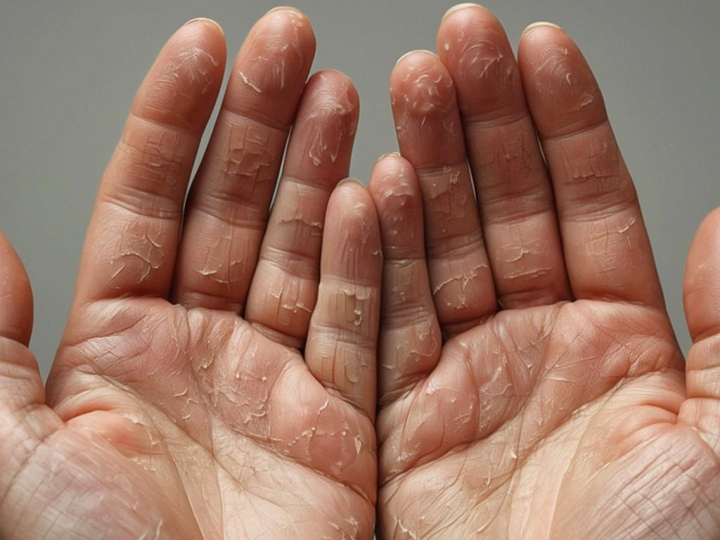 Кожа на подушечках пальцев морщится и трескается от нехватки влаги