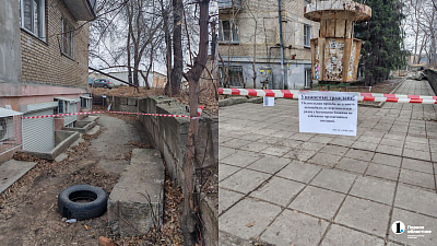Обрушившуюся подпорную стену во дворе в центре Челябинска восстановит УК