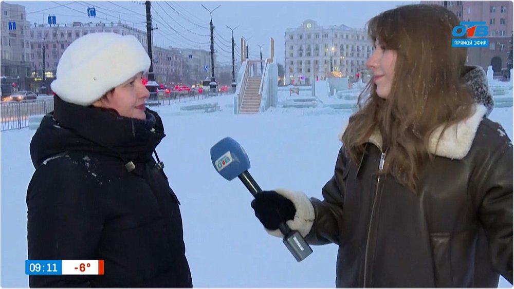 Монтаж Ледового городка в прямом включении