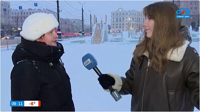 Монтаж Ледового городка в прямом включении