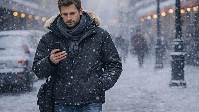 Залипание в телефоне на ходу зимой часто ведет к переломам