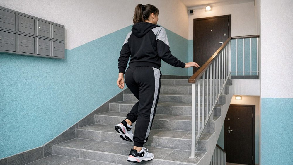 Укрепить мышцы ног и сердце помогает ходьба по лестнице