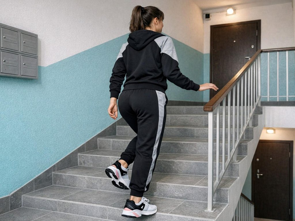 Укрепить мышцы ног и сердце помогает ходьба по лестнице