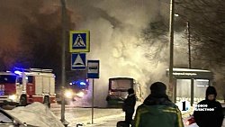 В Челябинске сгорел автобус № 33, ехавший с пассажирами по маршруту