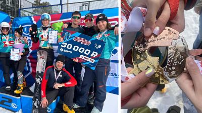 В Миассе сноубордистам вручили необычные медали-пазлы