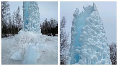 Ледяной фонтан в нацпарке «Зюраткуль» начал таять