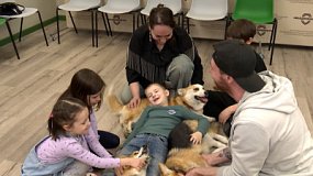 В Челябинске дети участников СВО посещают занятия канистерапией