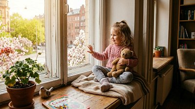 Окно должно быть вне зоны доступа для маленьких детей