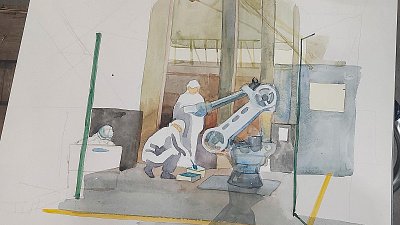 Юные художники провели пленэр на «Заводе роботов»