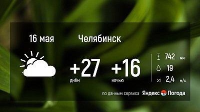 На Южном Урале воздух прогреется до +30 градусов 15 мая