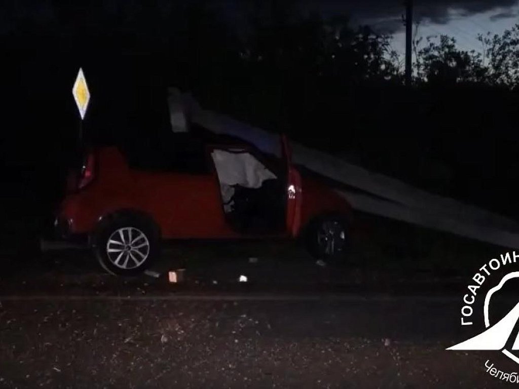 В Челябинской области водитель и пассажирка Kia погибли в ДТП со столбом