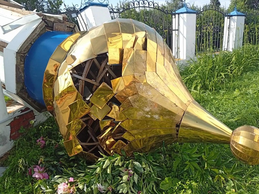 Ураган снес купол храма с крестом в Кунашакском округе
